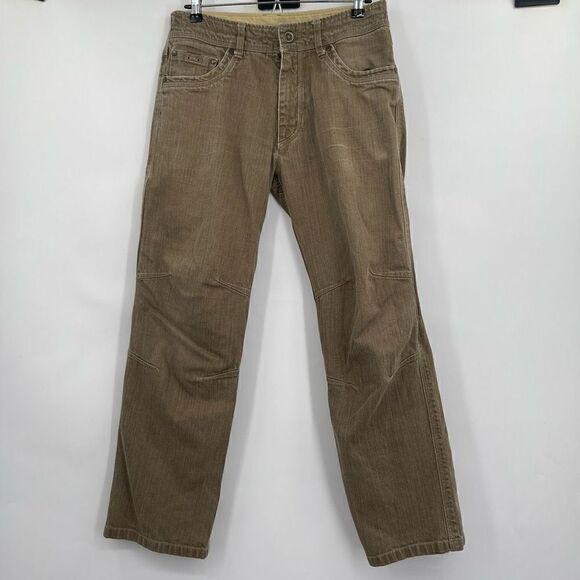 Kühl Brown Vintage Patina Dye Out Door Mid-Rise Straight Leg Jeans Size 32x30 - Picture 1 of 7